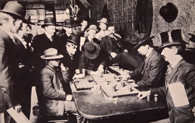 Faro spielen im Orient-Saloon in Bizbee, Arizona, 1903